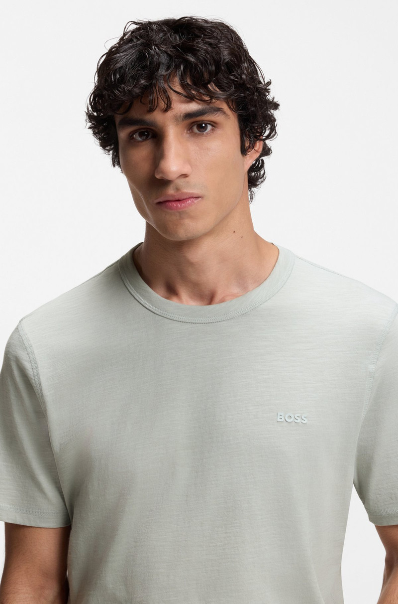 SLUB-COTTON T-SHIRT WITH LOGO DETAIL 3