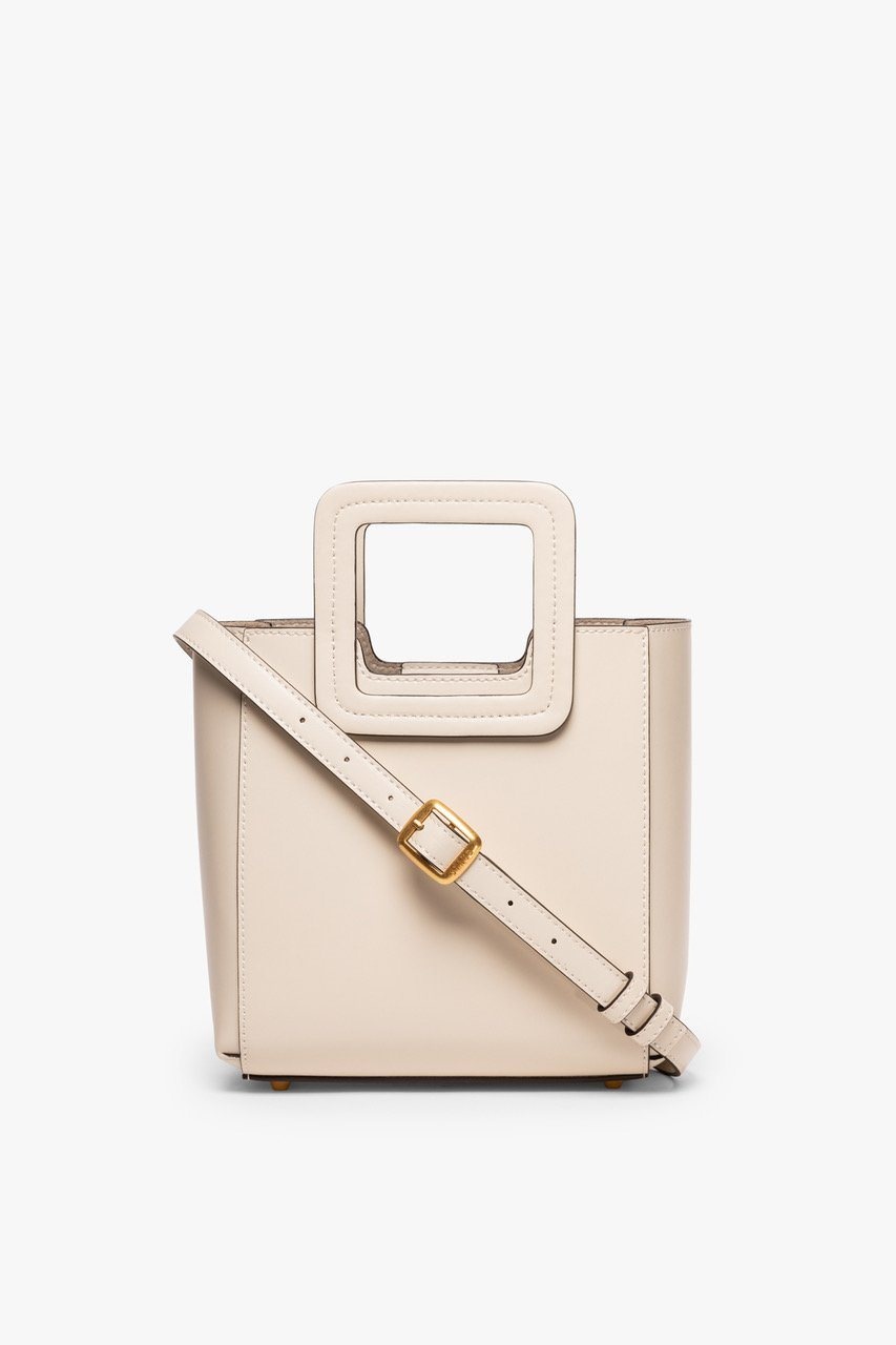 STAUD MINI SHIRLEY LEATHER BAG | CREAM - 3