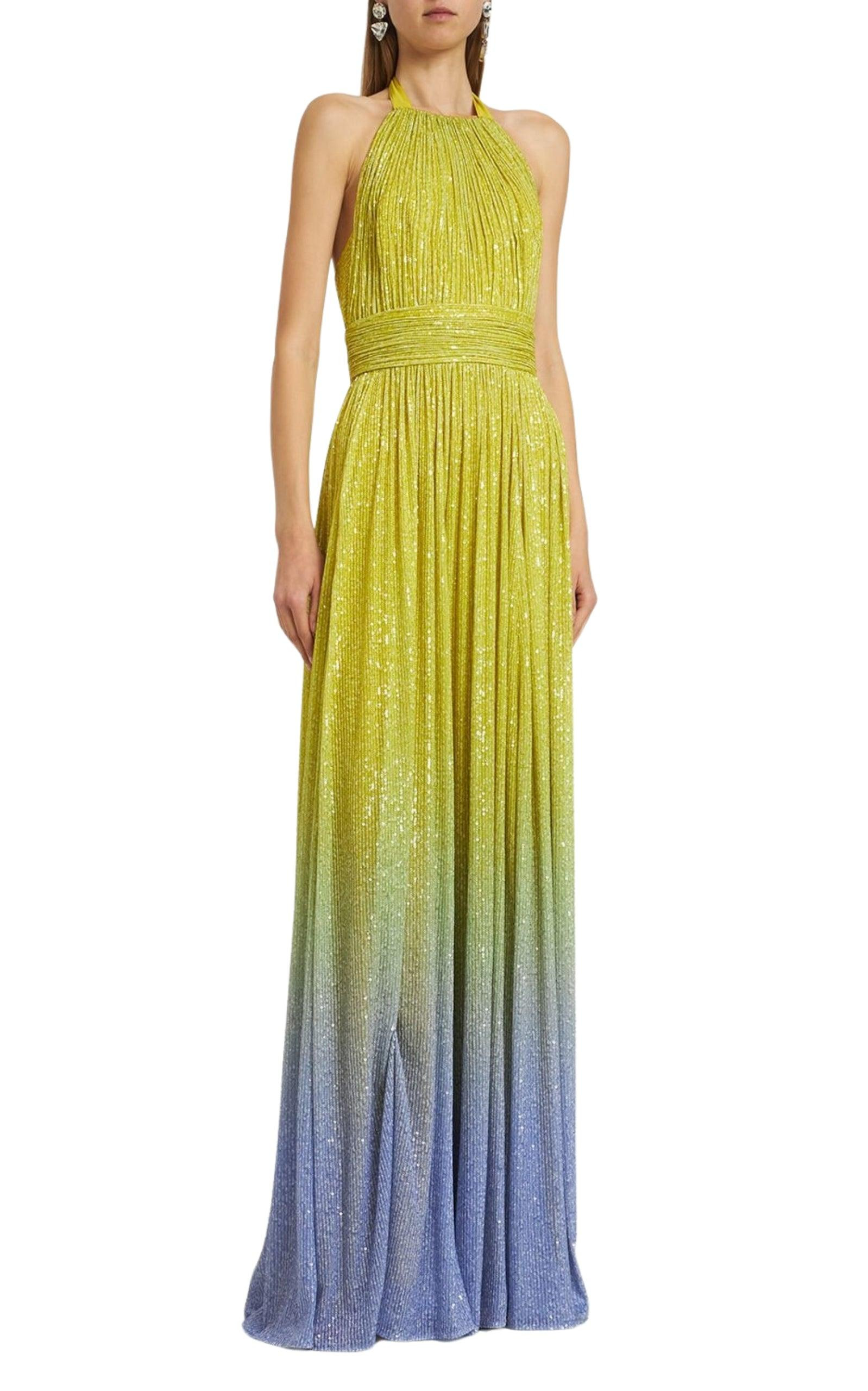 Ombre Sequined Chiffon Gown - 2