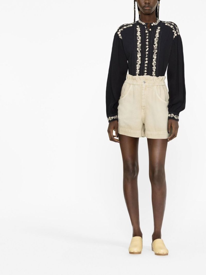 Isabel Marant Étoile Titea elasticated-waist denim shorts outlook
