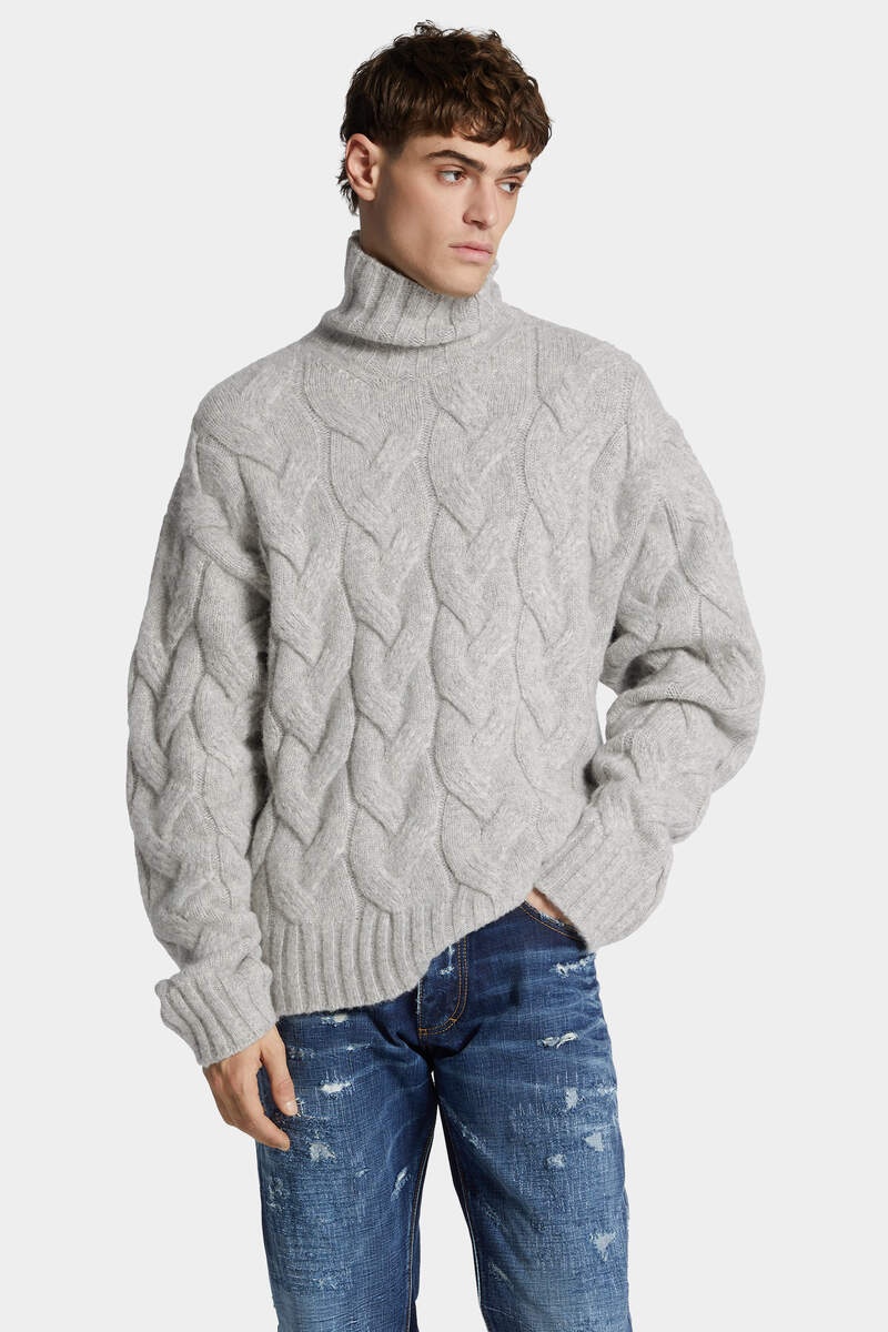 CABLE KNIT TURTLENECK - 3