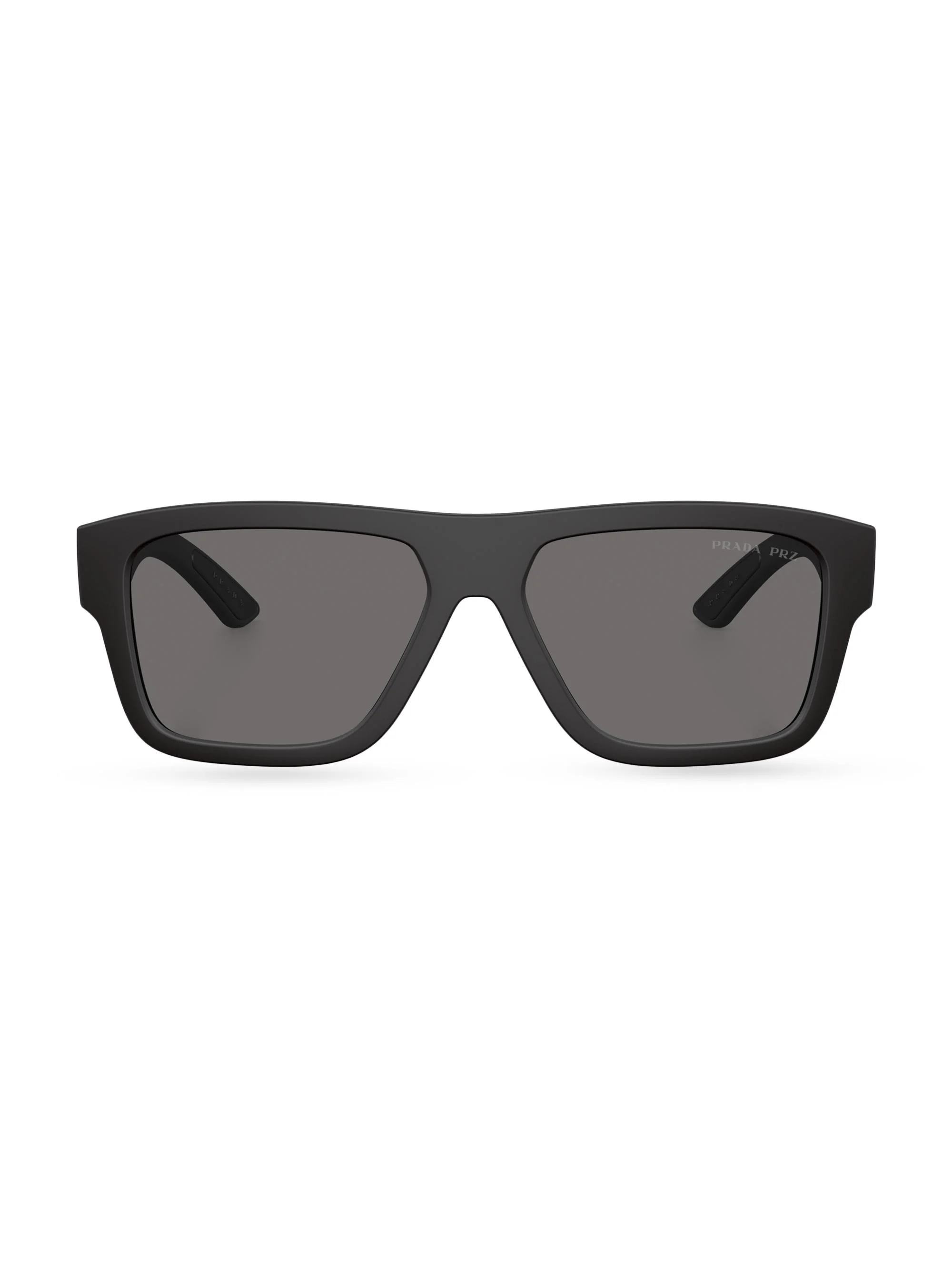 Men's PS 04ZS 56MM Square Sunglasses - Black Rubber Dark Grey - 1