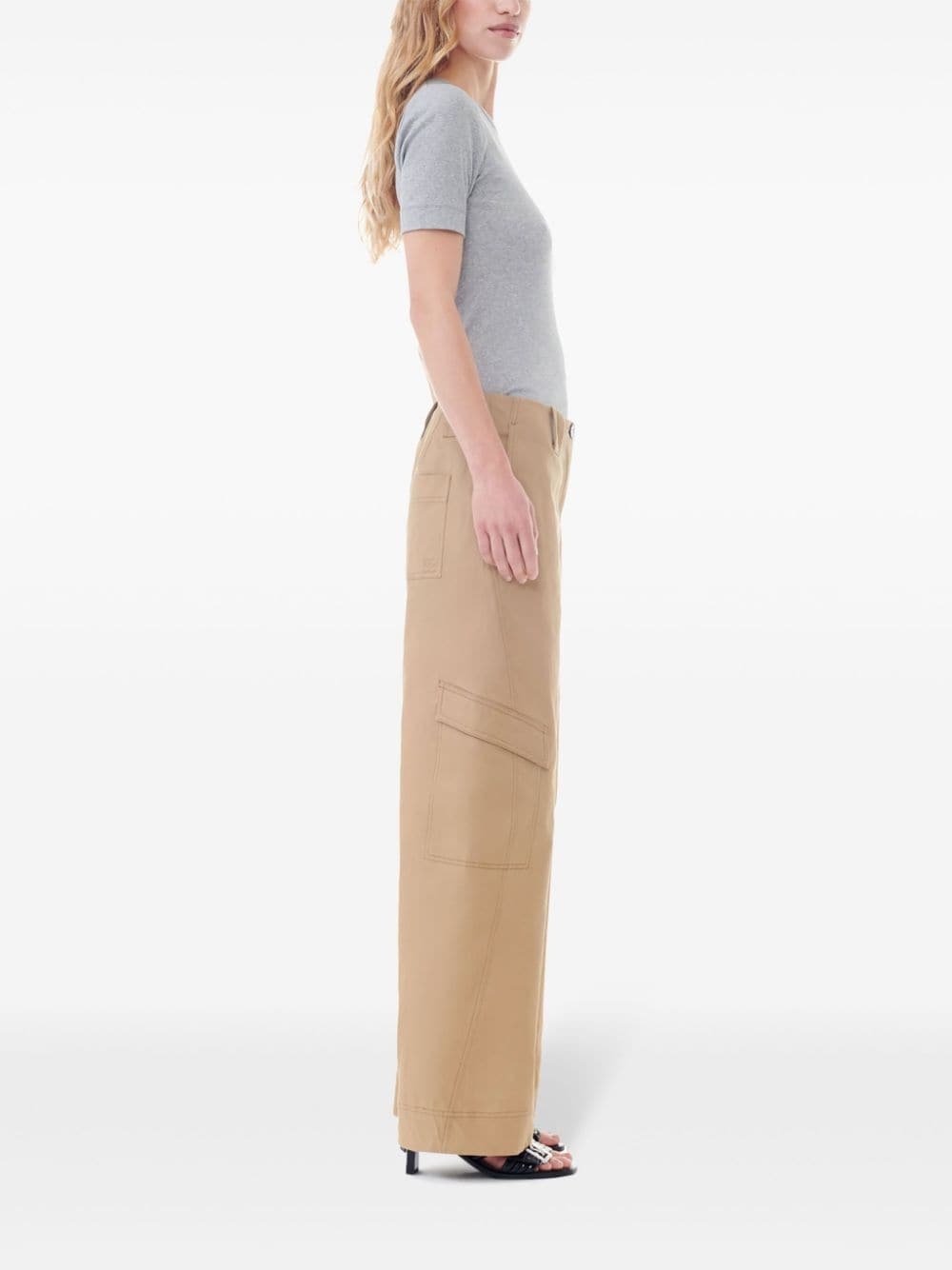 mid-rise cargo trousers - 3
