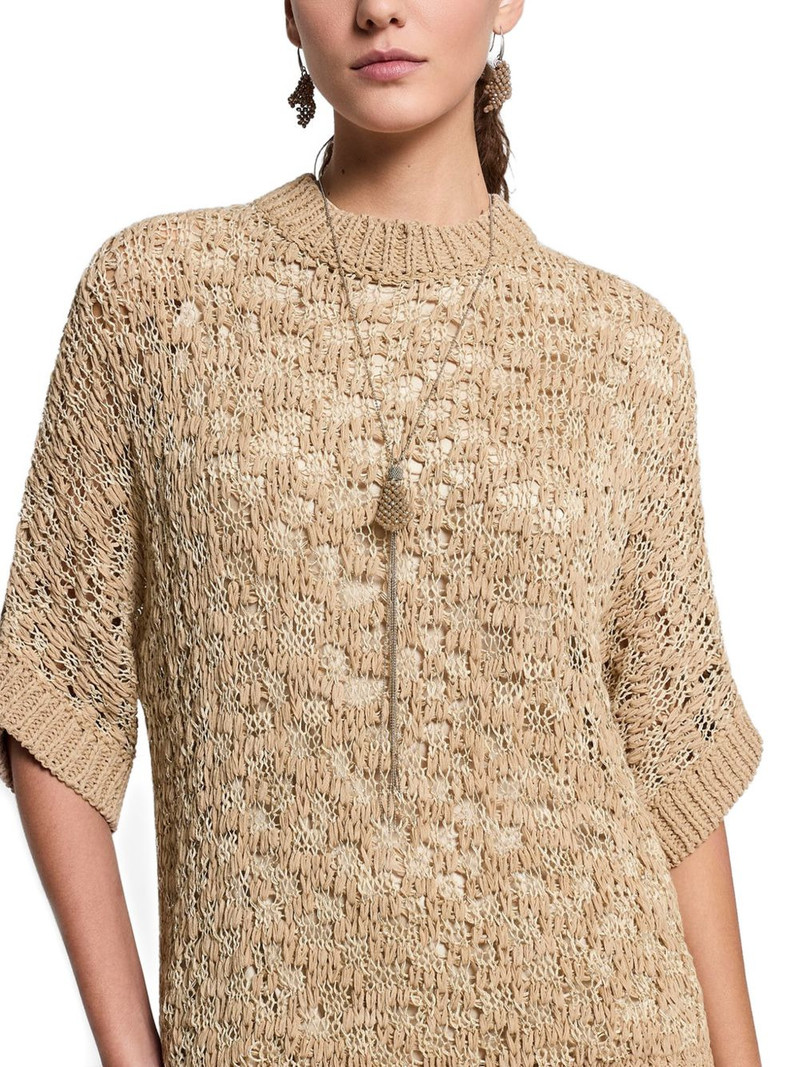 open-knit short-sleeved sweater 5