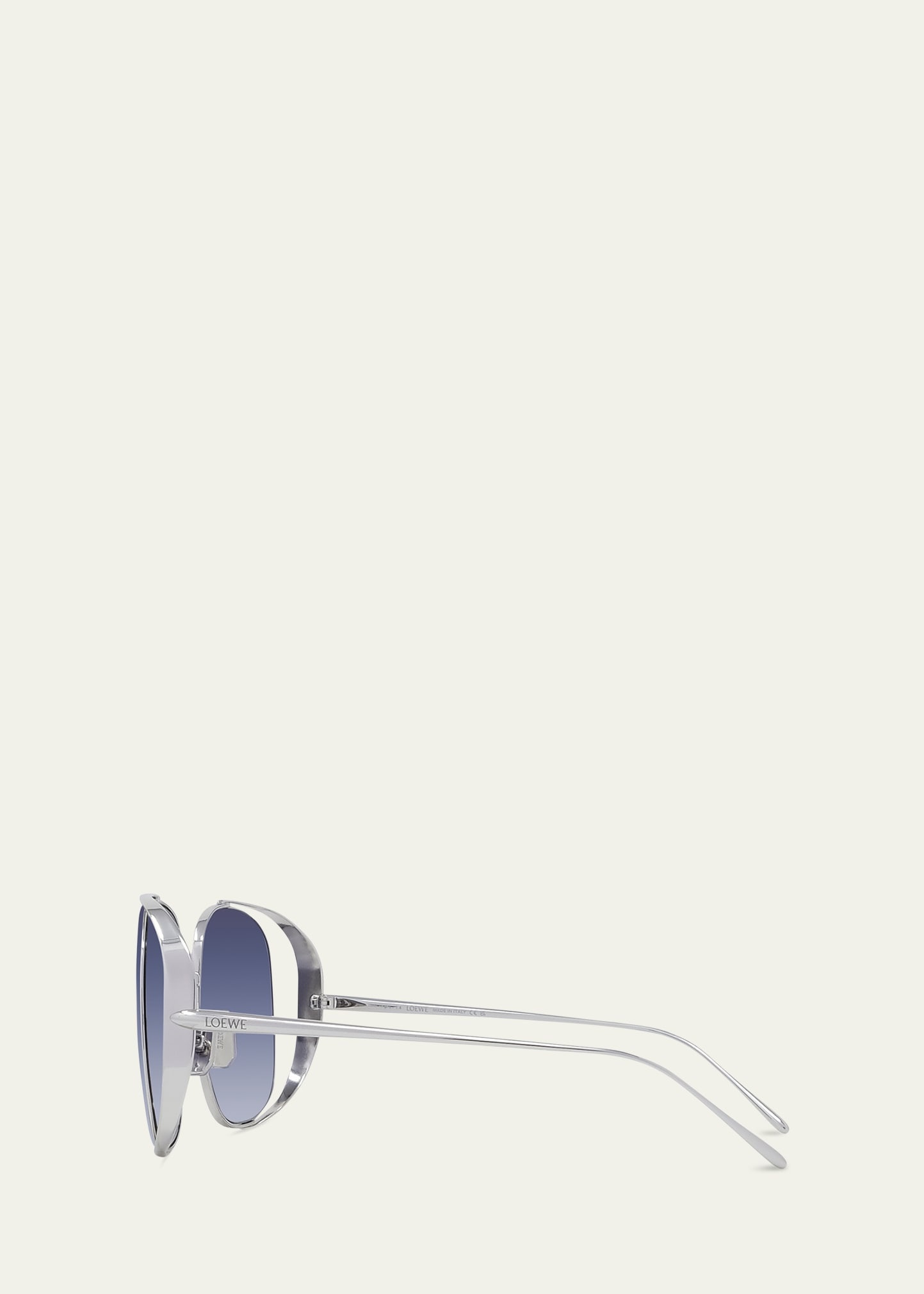 Metal Logo-Print Rectangle Sunglasses - 3