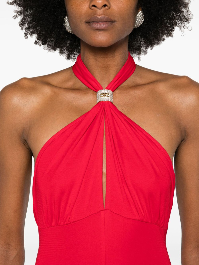 logo-plaque draped gown 5