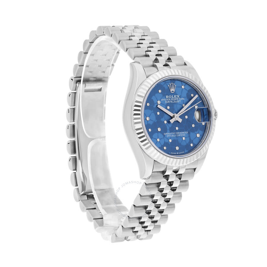 Rolex Datejust 31 Azzurro-Blue Floral Motif Diamond Dial Automatic Ladies Steel and White Gold Jubil - 3