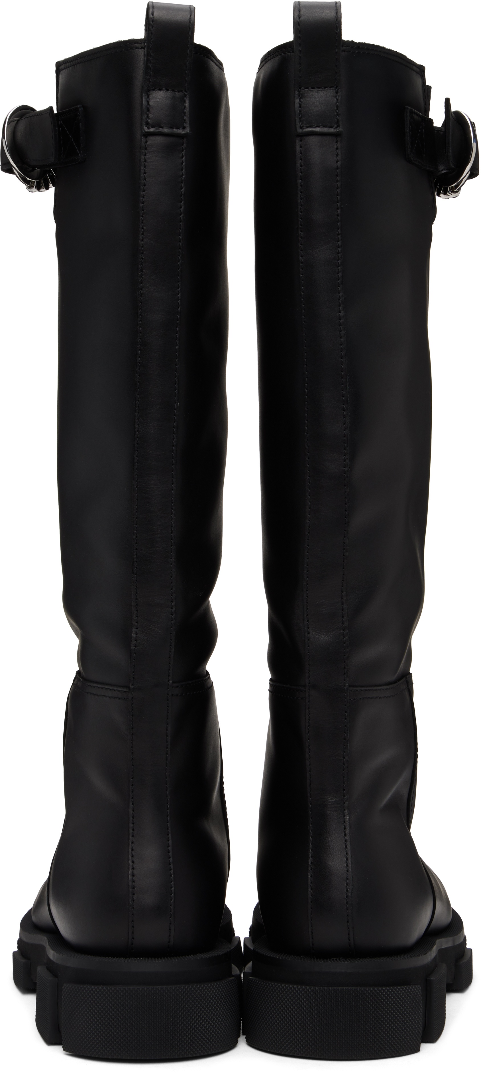 Black Gao Pierced Knee Boots - 2