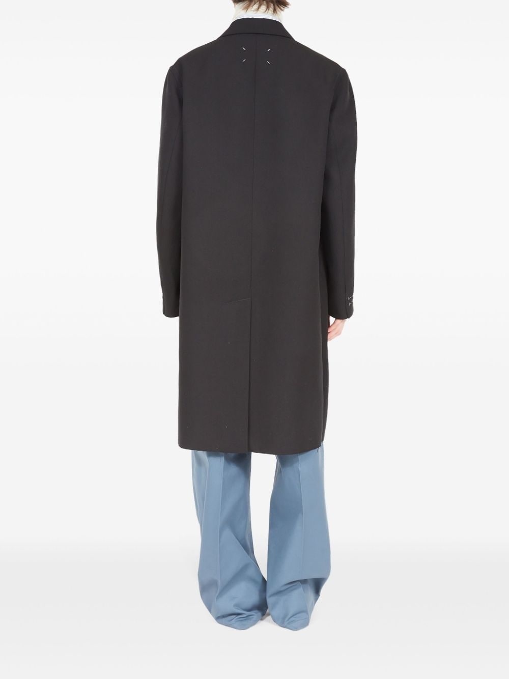 single-breasted mid-length coat - 4