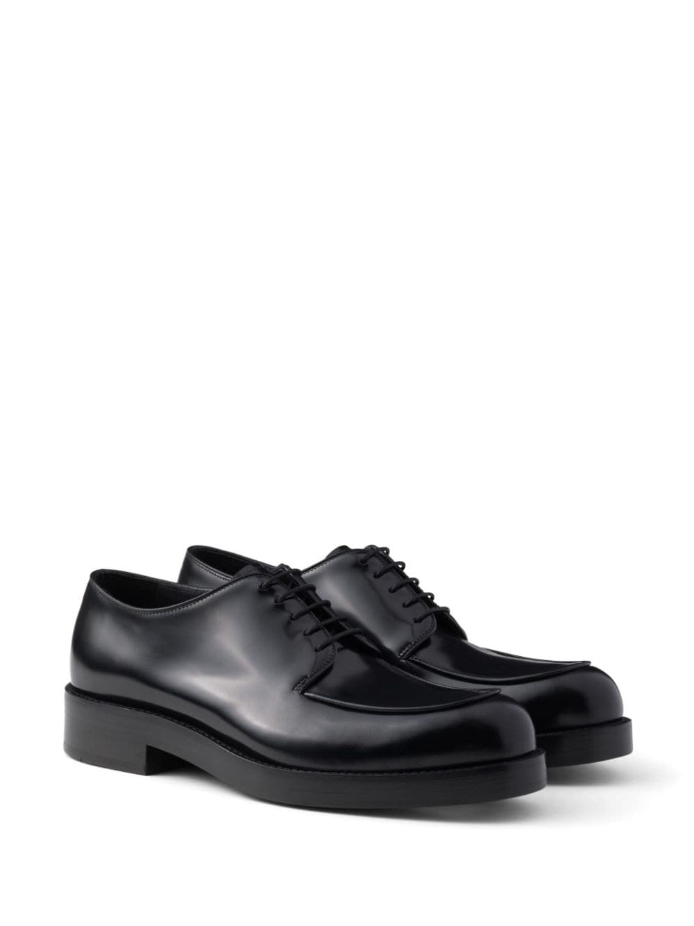 brushed leather derby shoes - 2