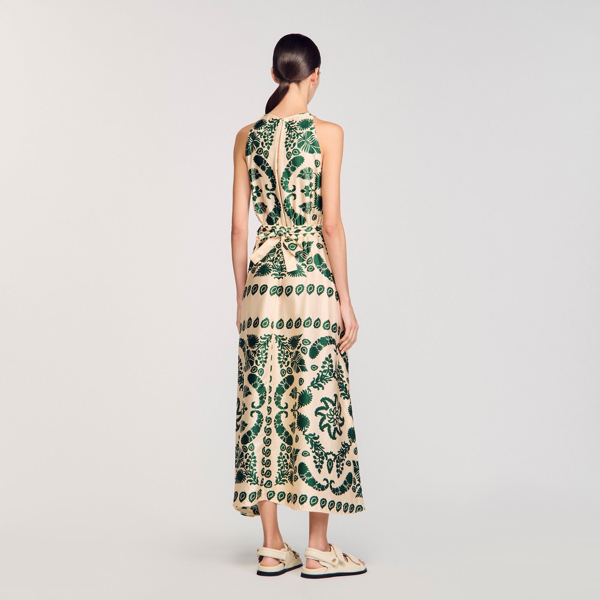 LEAF PRINT MAXI DRESS - 5