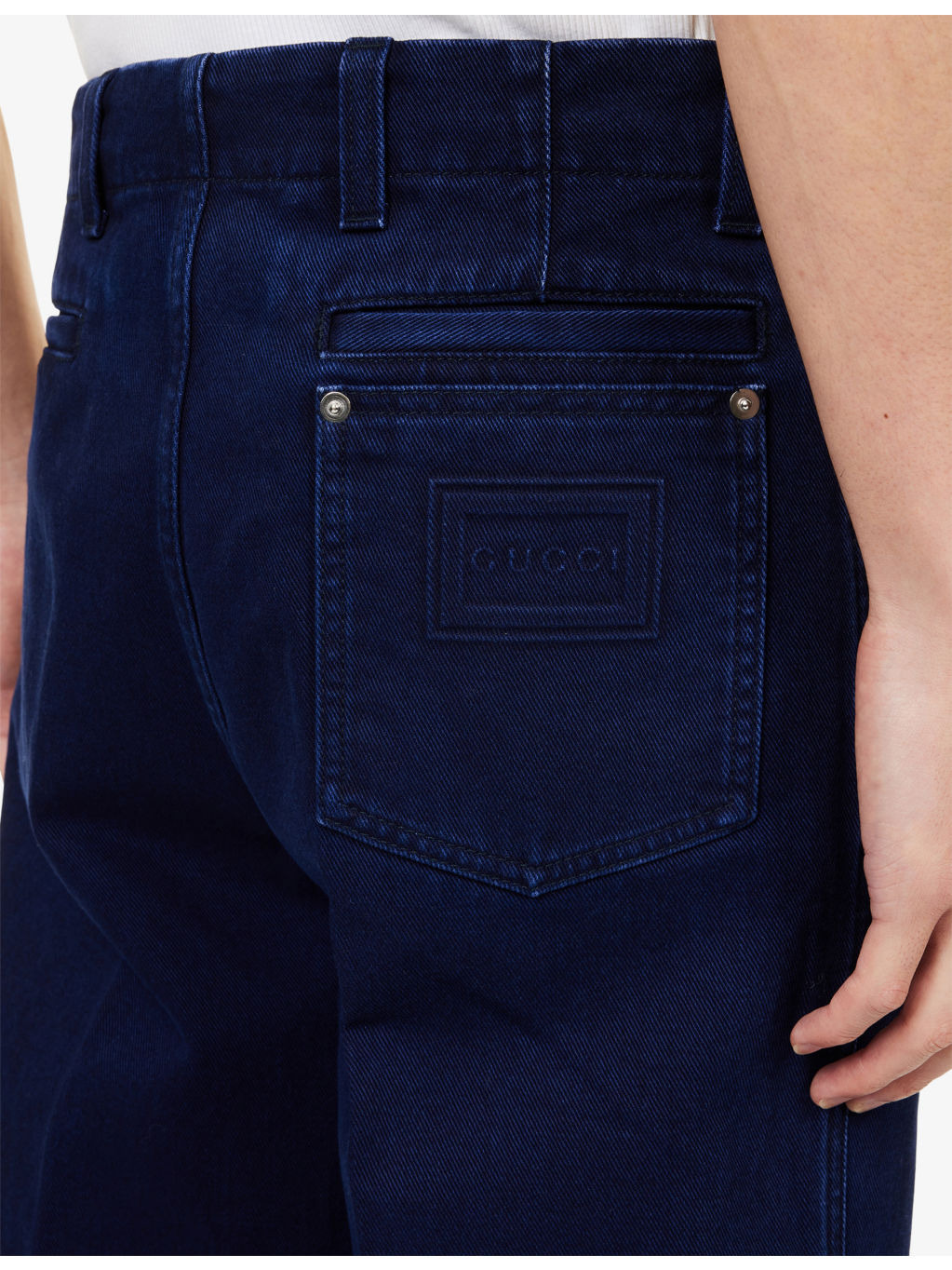 Embossed-Logo Straight-Leg Denim Chino Trousers - 6