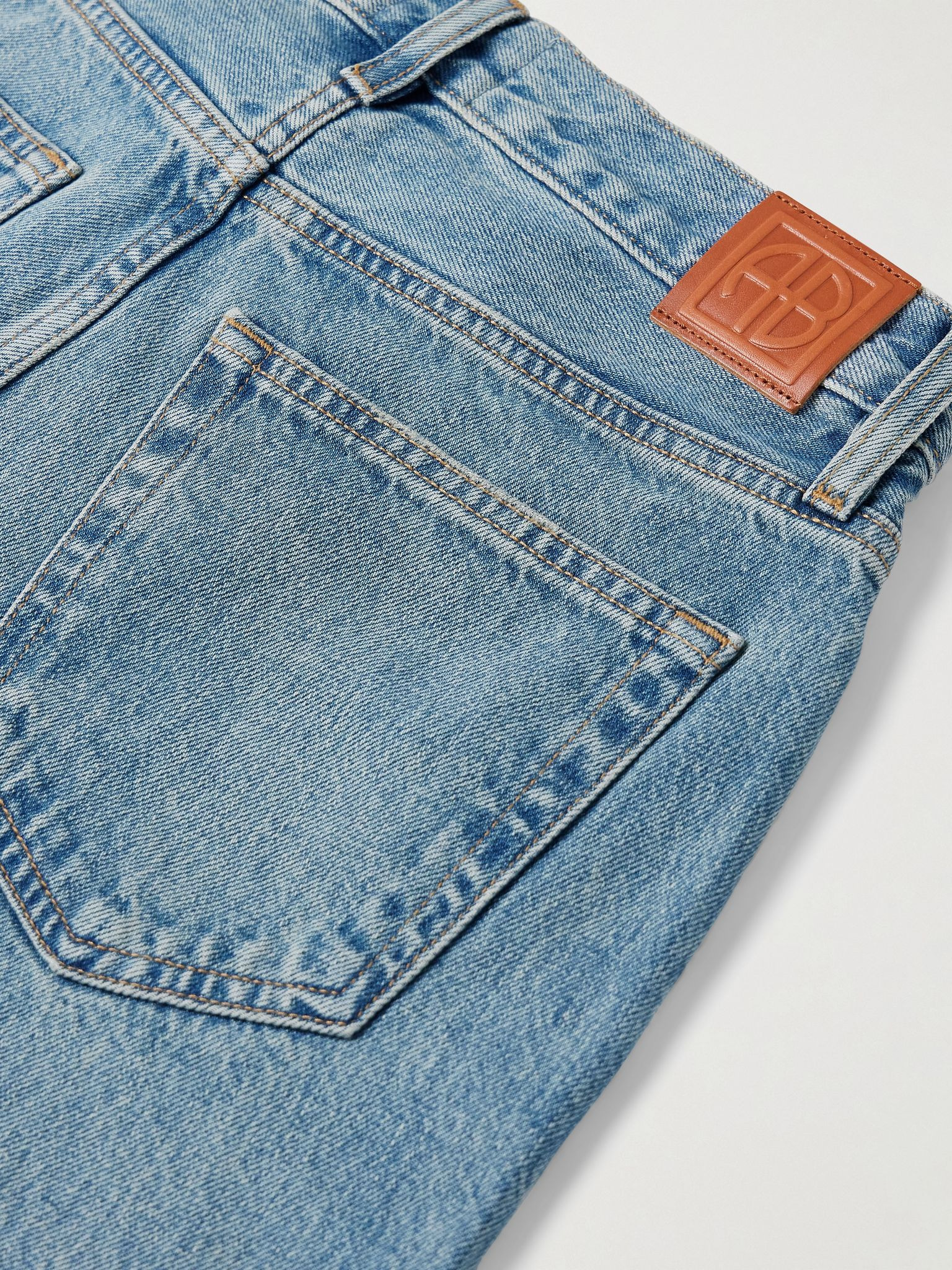 Hugh distressed high-rise wide-leg jeans Mid denim - 6