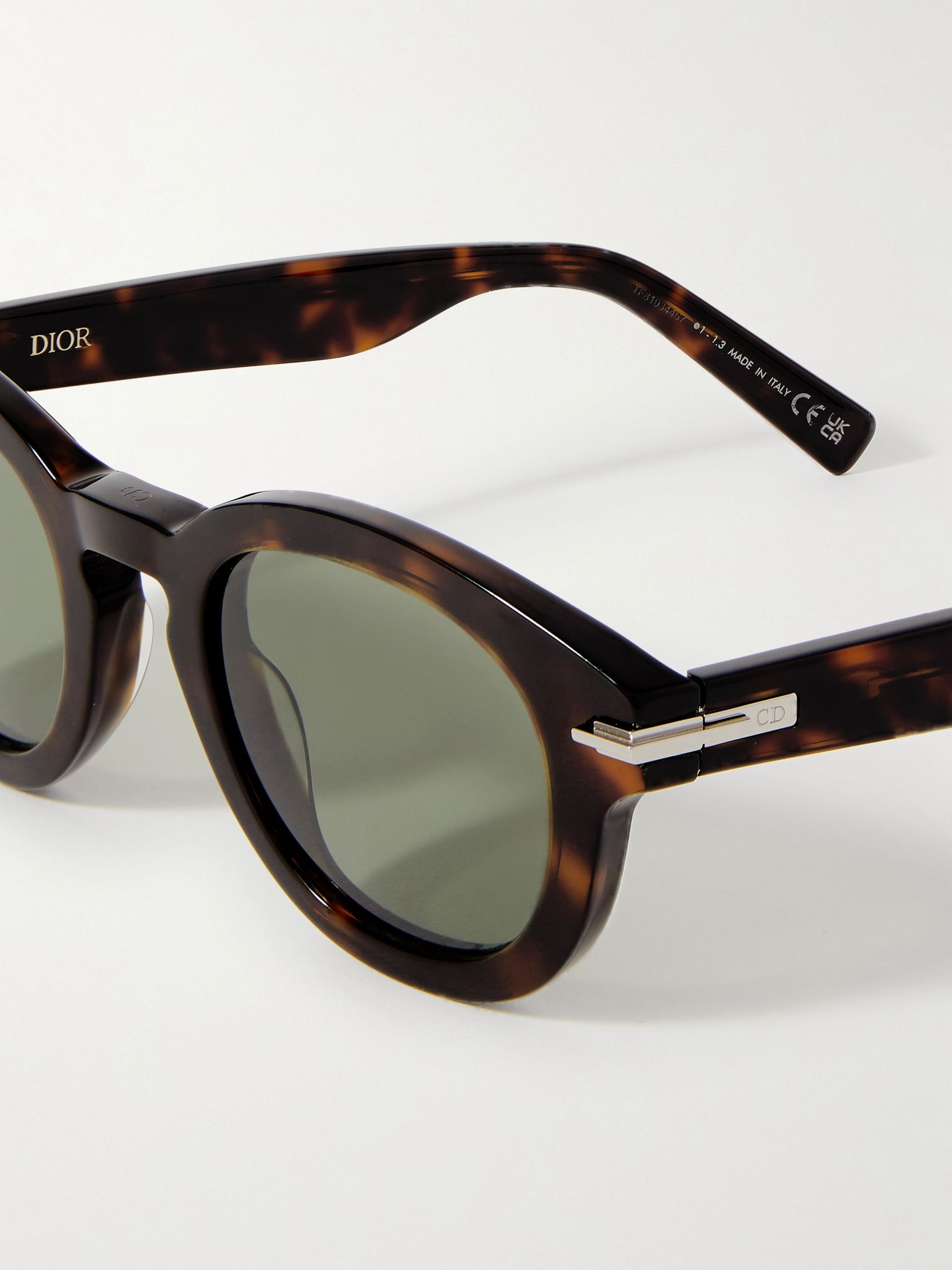 DiorBlackSuit R5I Round-Frame Acetate Sunglasses Tortoiseshell - 3