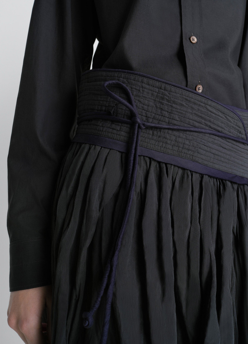 CRINKLED WRAP SKIRT IN CRINKLED COTTON METAL 4