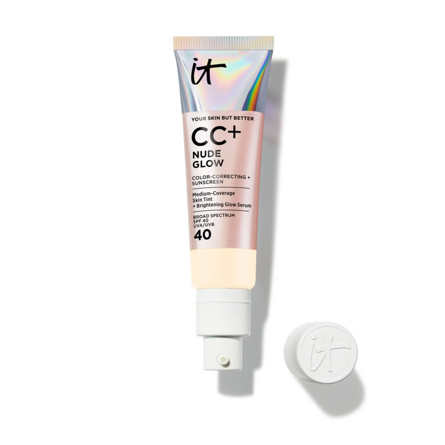CC+ Nude Glow Lightweight Foundation + Glow Serum with SPF 40 - 1