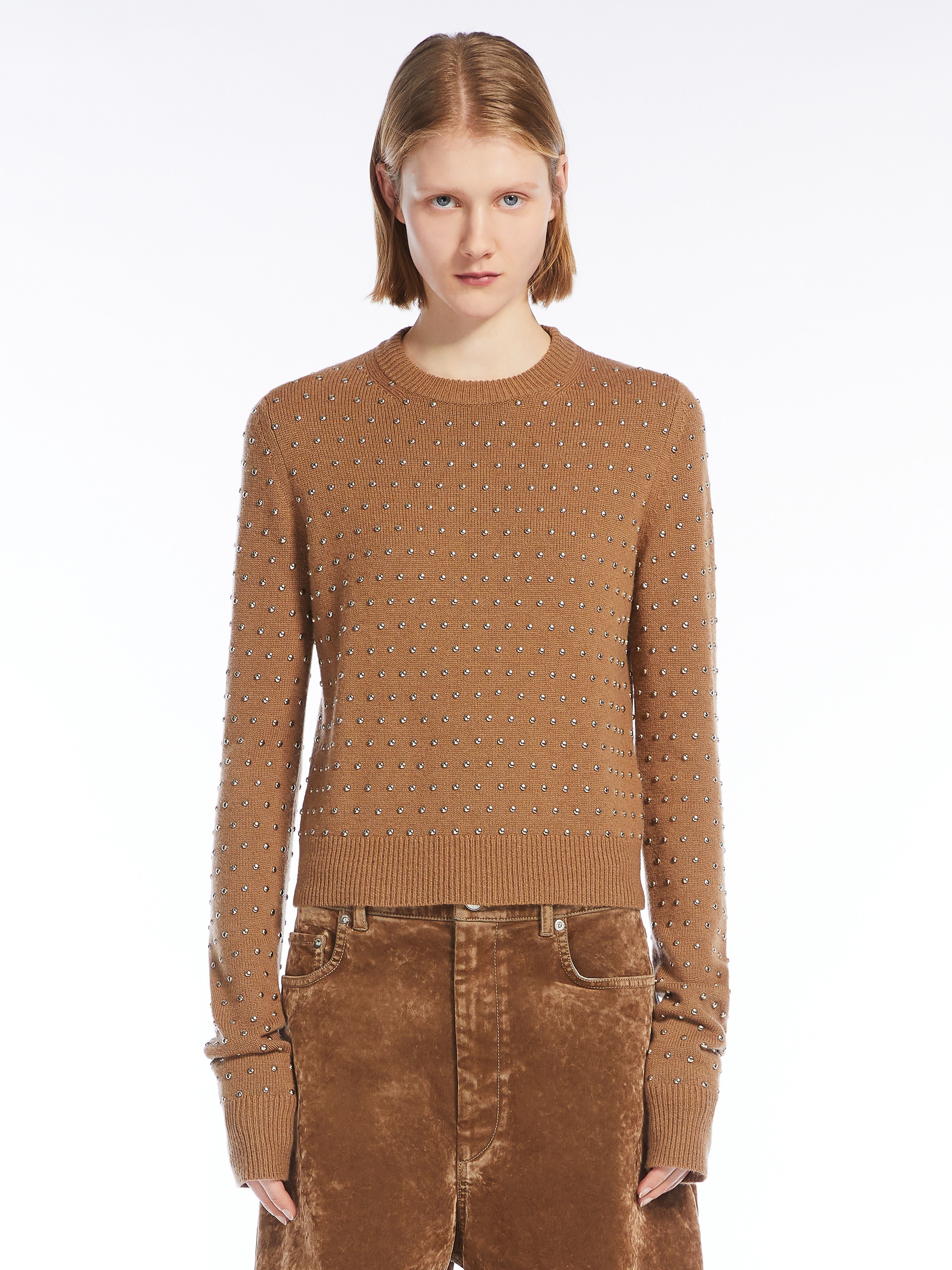 SIERRA Studded cashmere-blend crew-neck sweater - 3