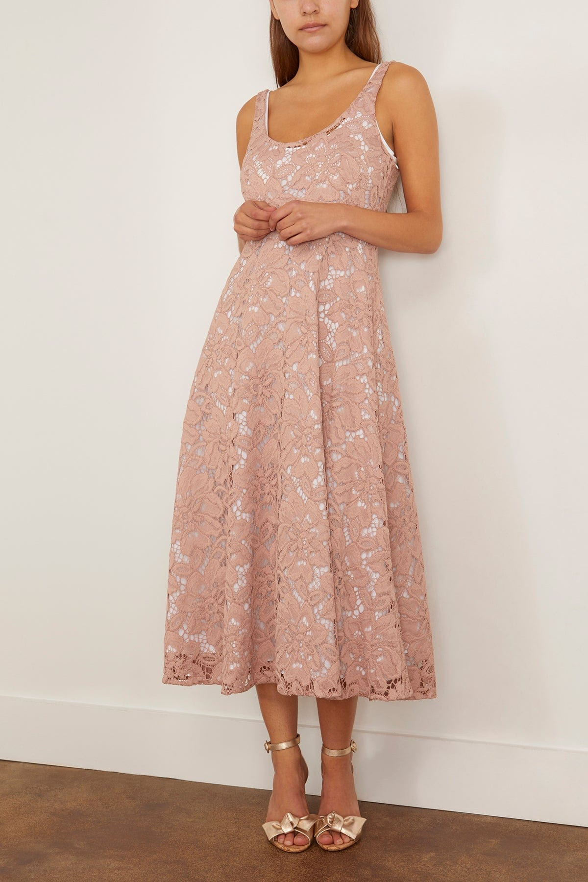 Lacy Dream Dress in Burnt Tan - 4