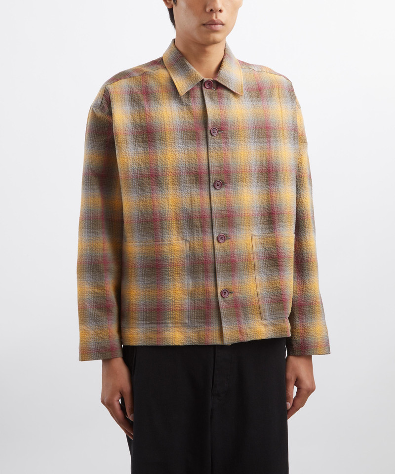 YMC PJ Contrast Check Overshirt outlook