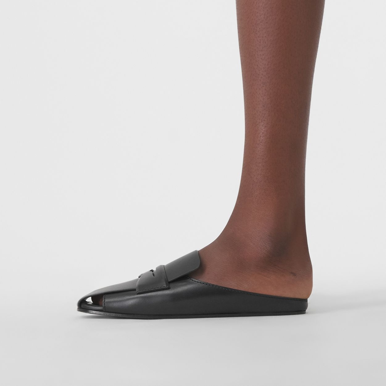Loafer Detail Leather Mules - 4