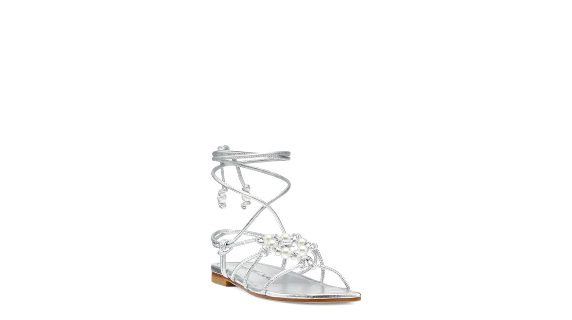 PEARL KNOT LACE-UP SANDAL - 2