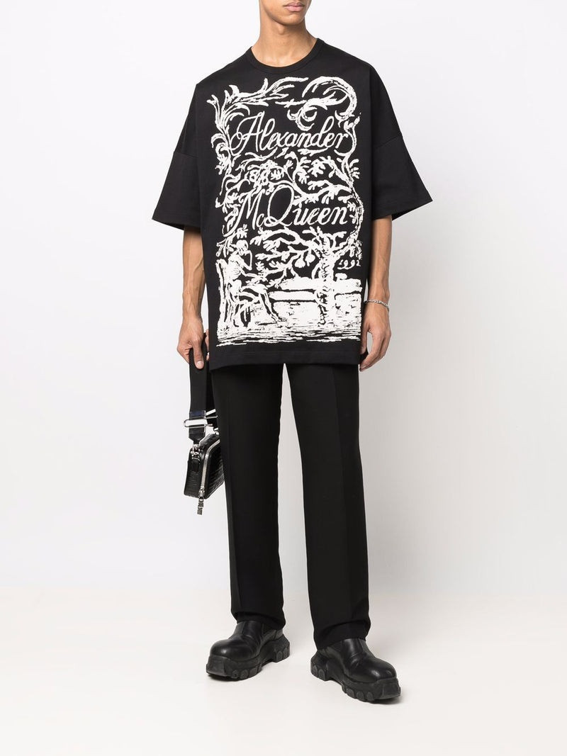Alexander McQueen ALEXANDER MCQUEEN Logo Graphic Print T-Shirt Black outlook