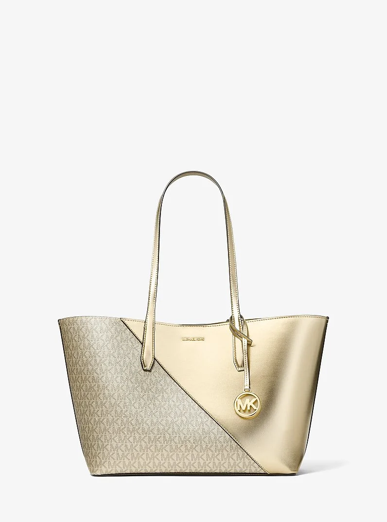 Avalon Medium Metallic and Signature Logo Tote Bag - 1