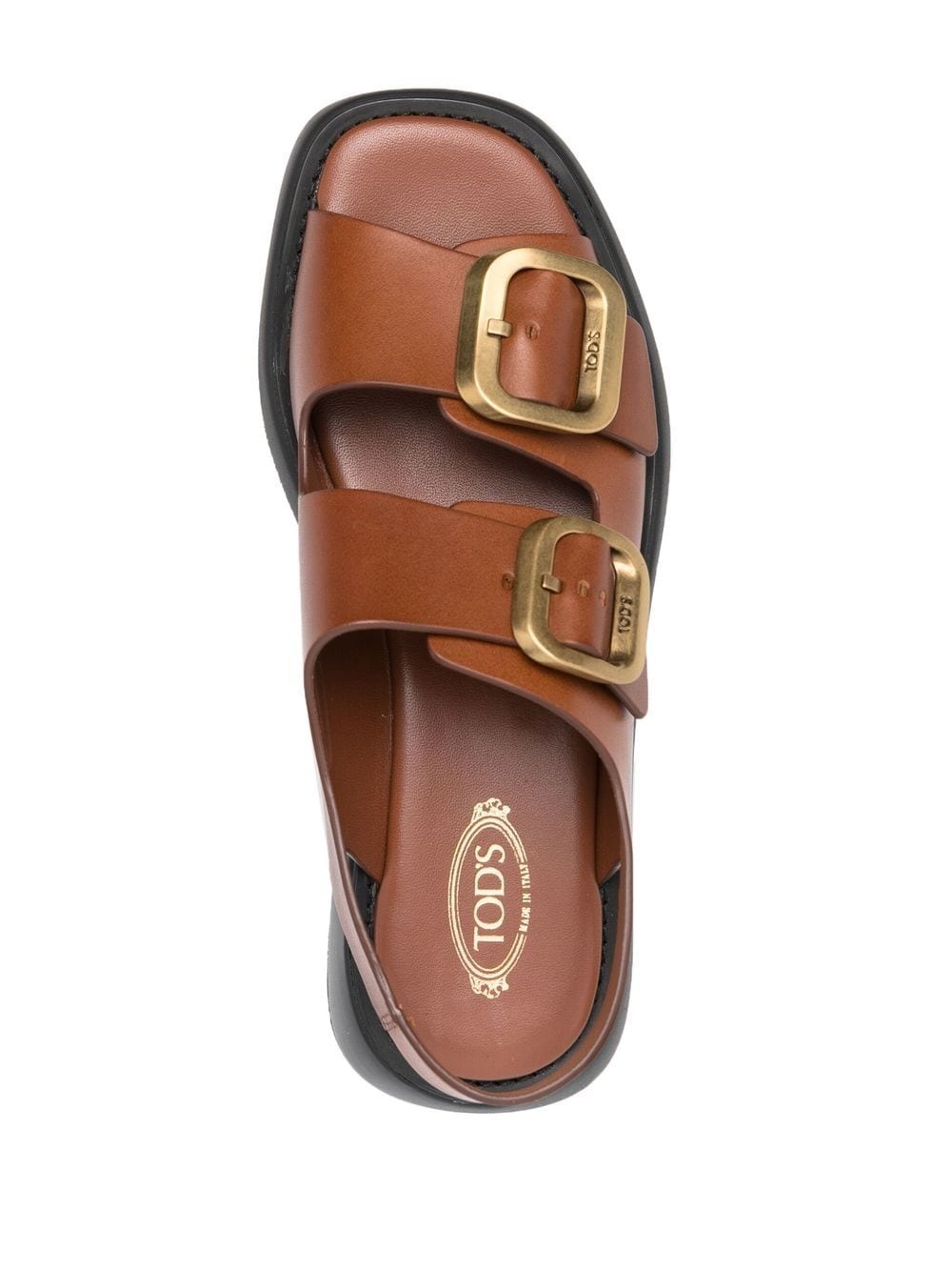 double-buckle leather sandals - 4