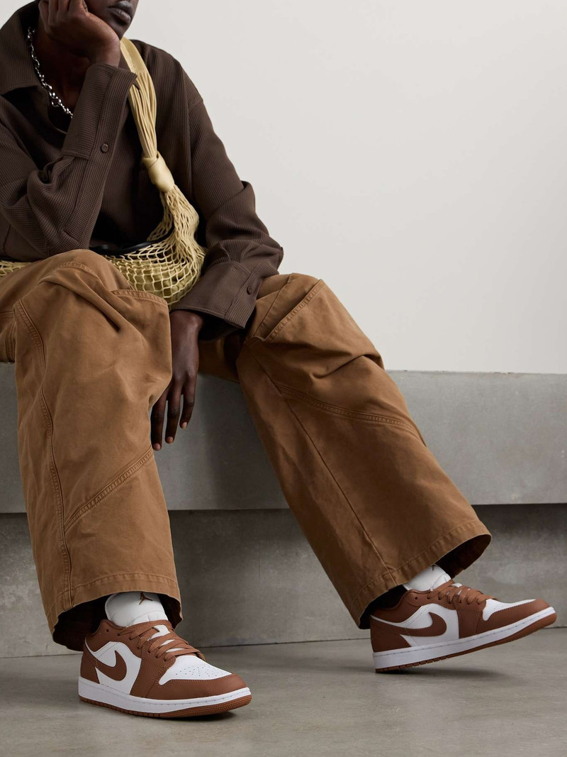 Jordan Air Jordan 1 Low embroidered leather sneakers outlook
