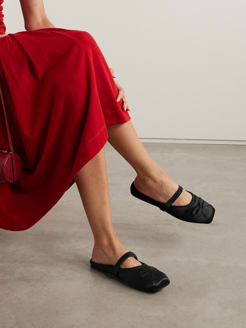 Marni Sabot satin ballet flats Black outlook