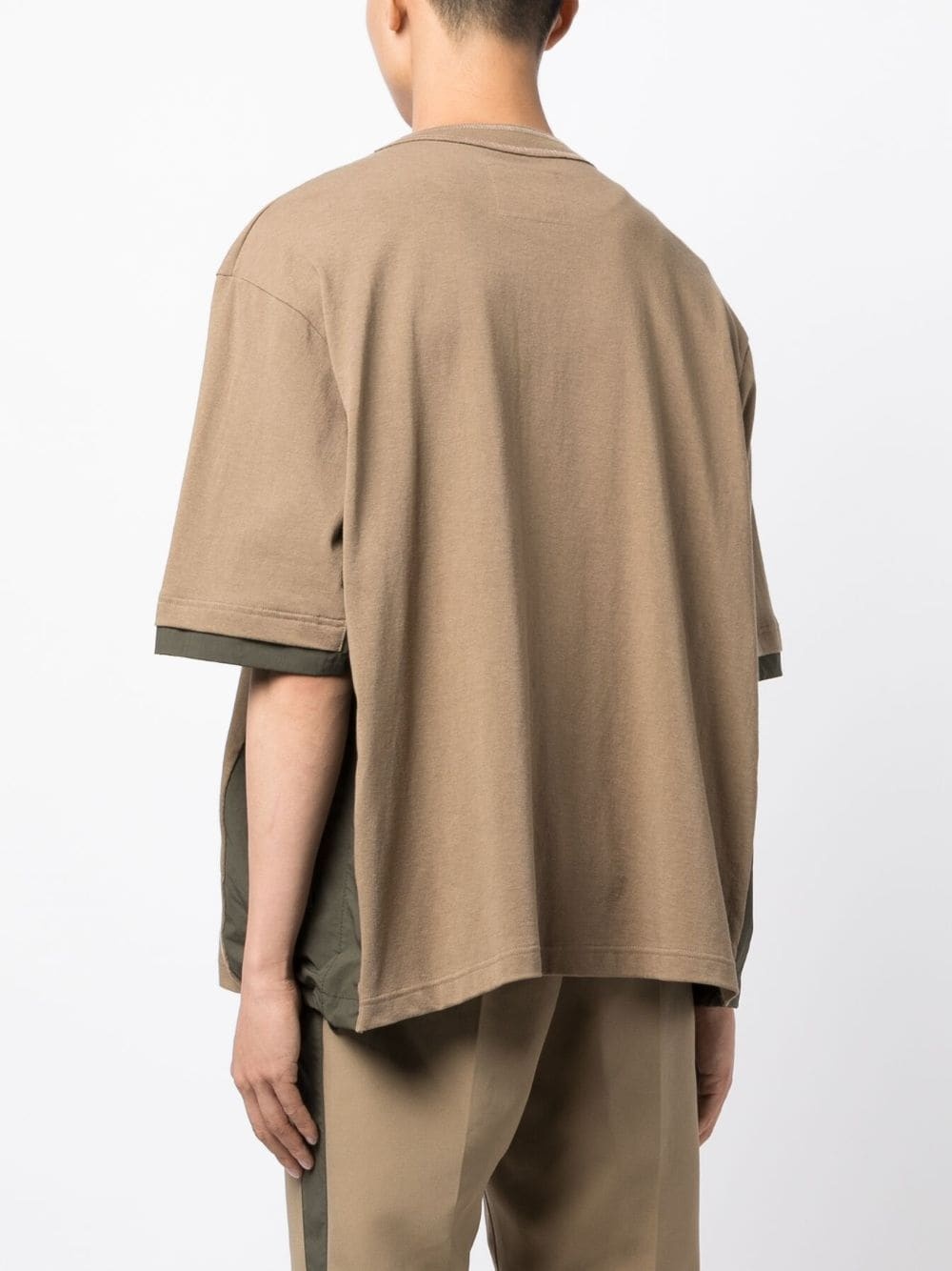 panelled cotton T-shirt - 6