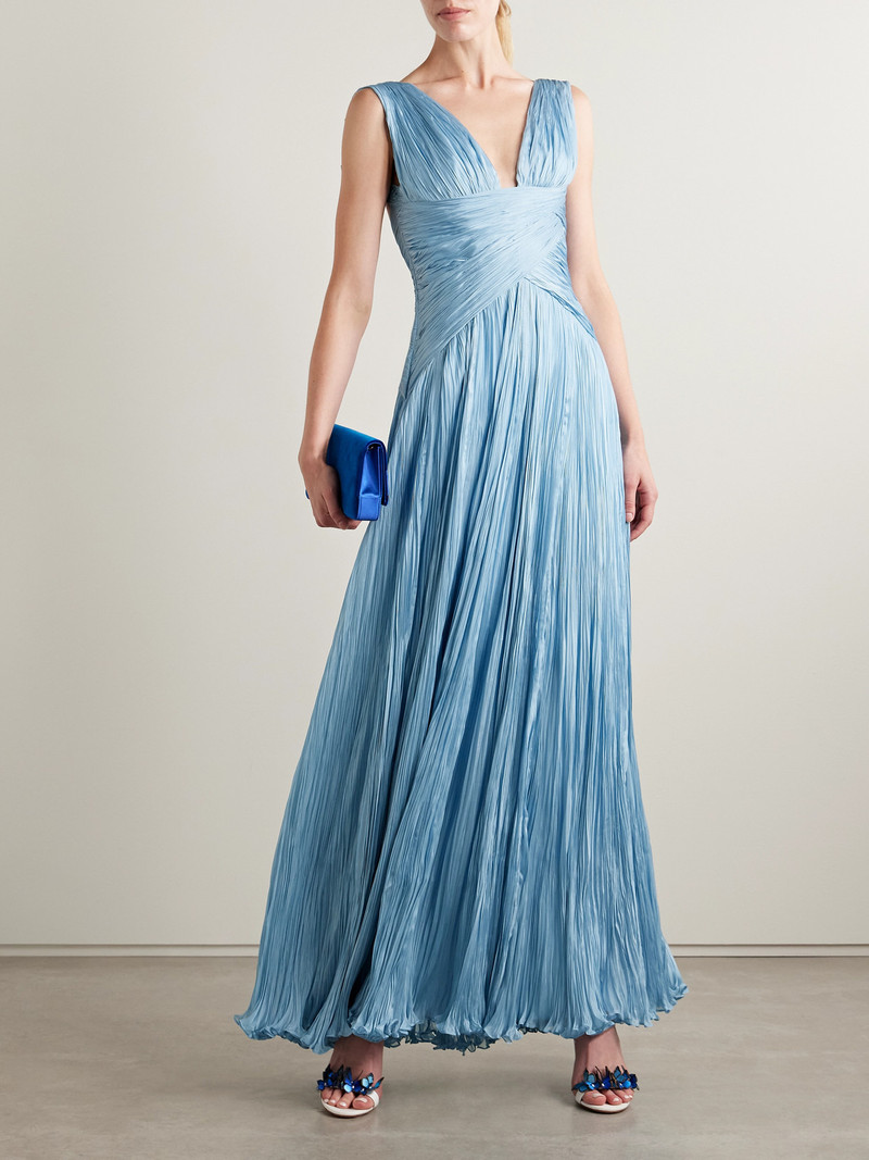MARMAR HALIM Gathered Plissé-silk Gown outlook