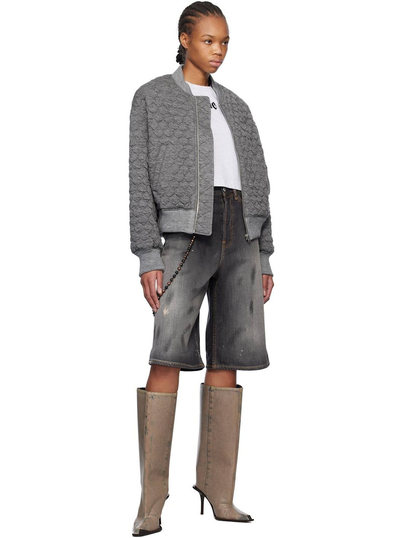 We11done Gray Quilted Bomber Jacket outlook