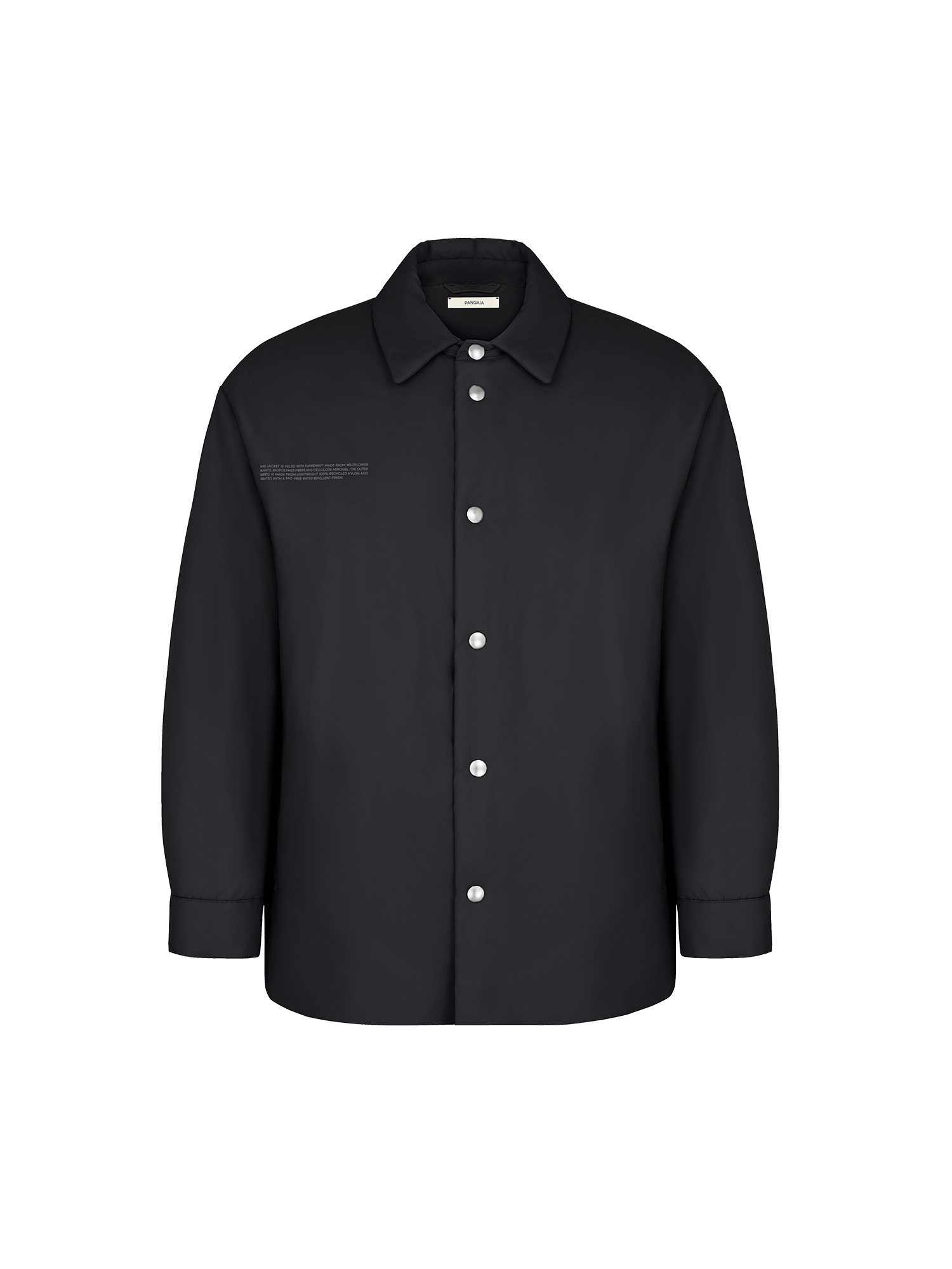 Mens Flower-Warmth Padded Overshirt - Black - 1