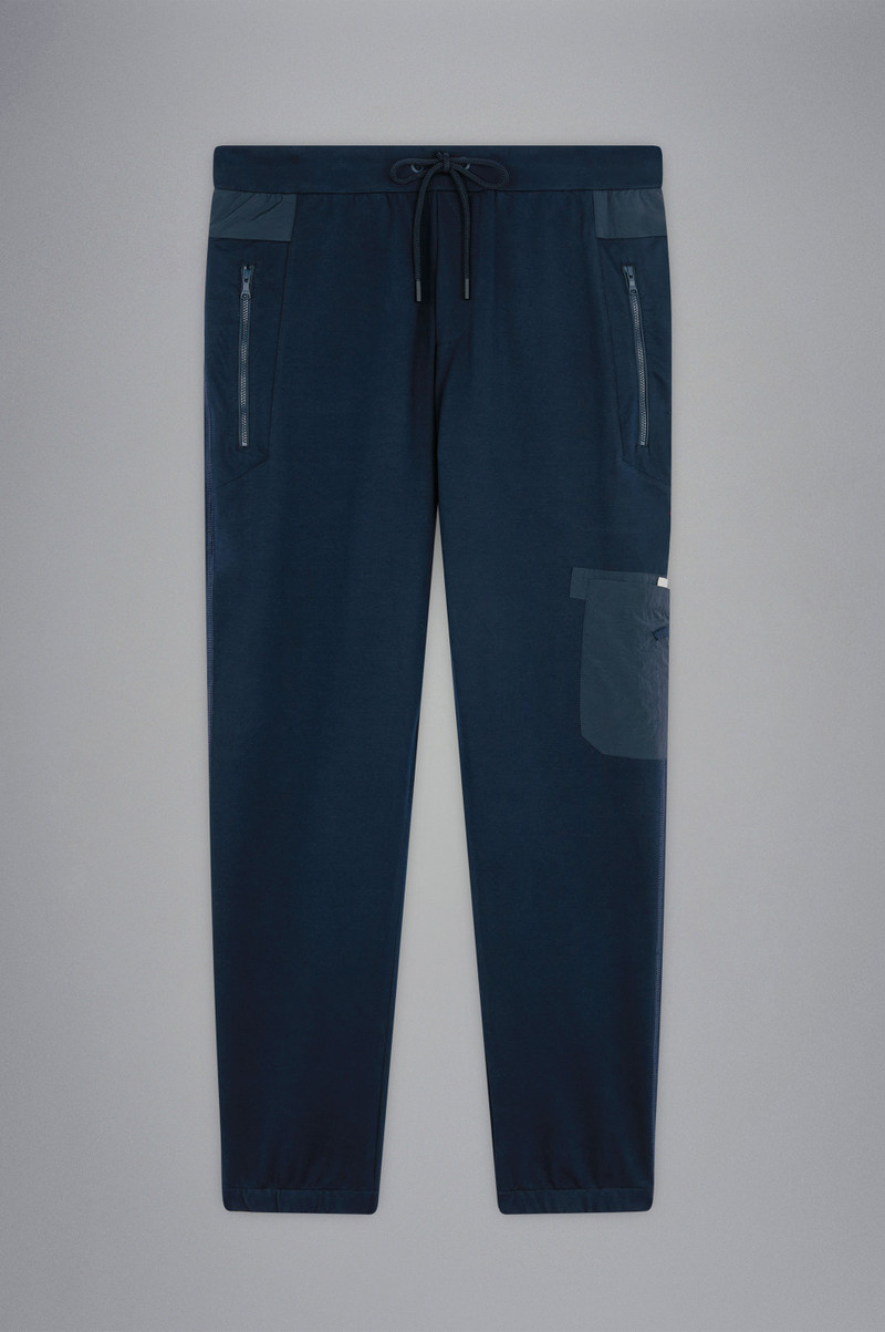 COTTON TRACK-PANTS WITH NYLON DETAILS 1
