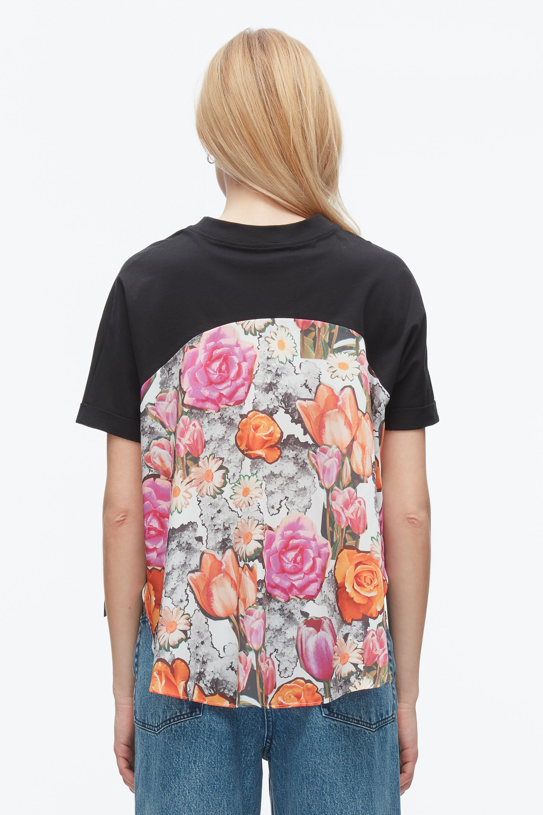 Short Sleeve Tee with Floral Collage Combo - 5