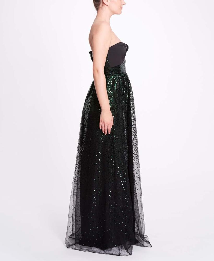 ONE SHOULDER SEQUIN DEGRADE GOWN - 2