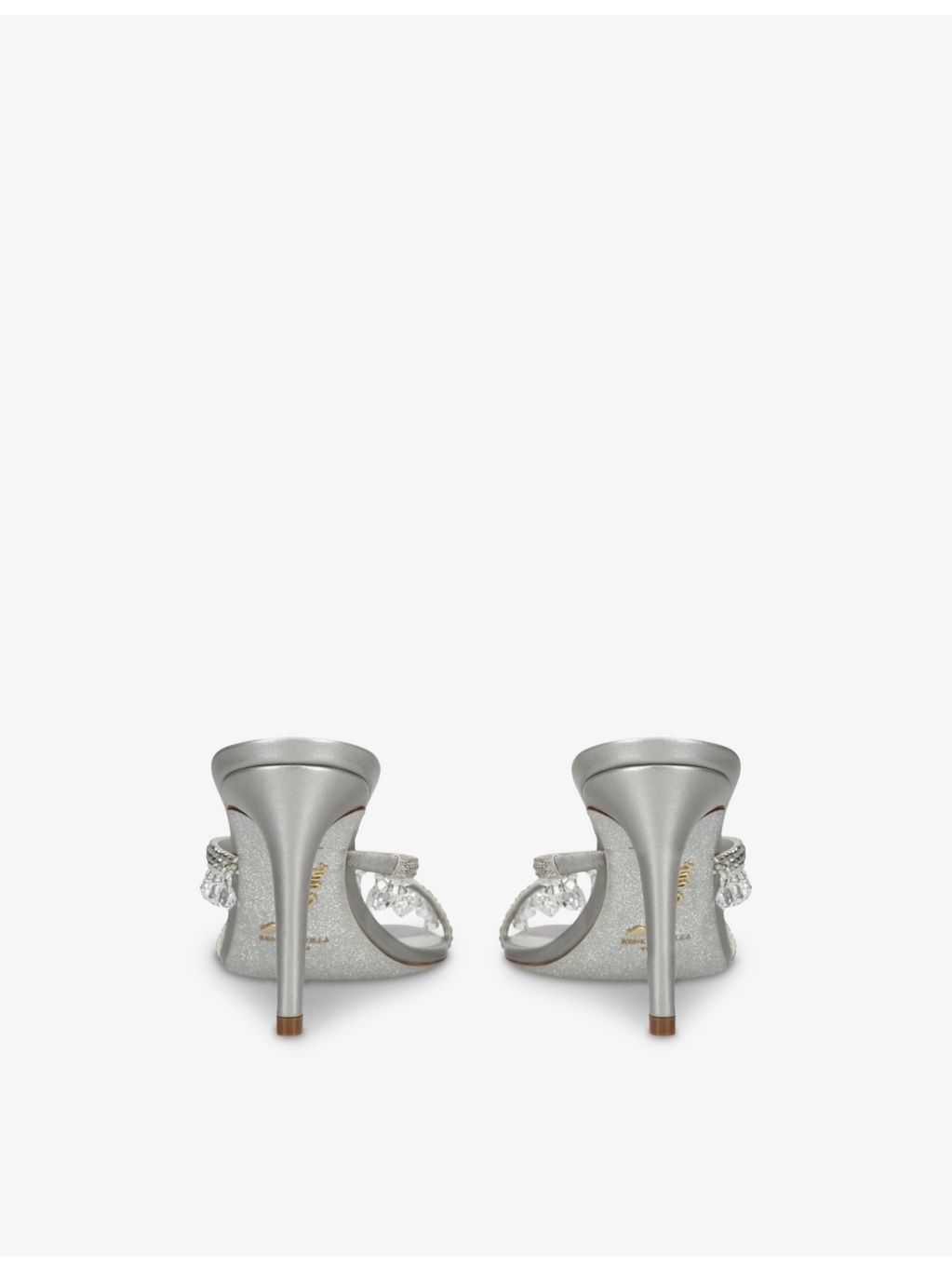 Chandelier jewel-embellished leather heeled sandals - 4