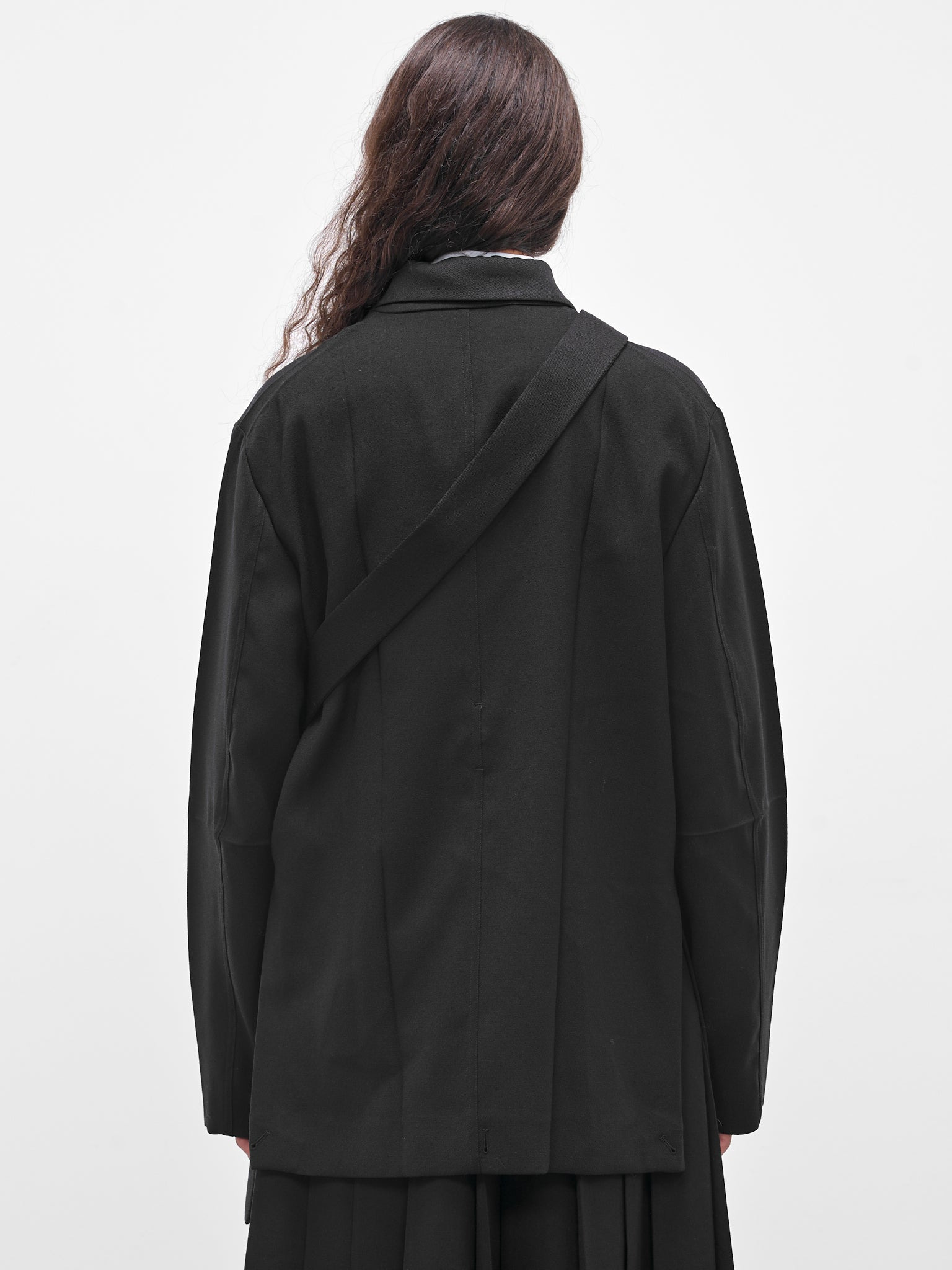 Black Gabardine Safari Origami Jacket - 3