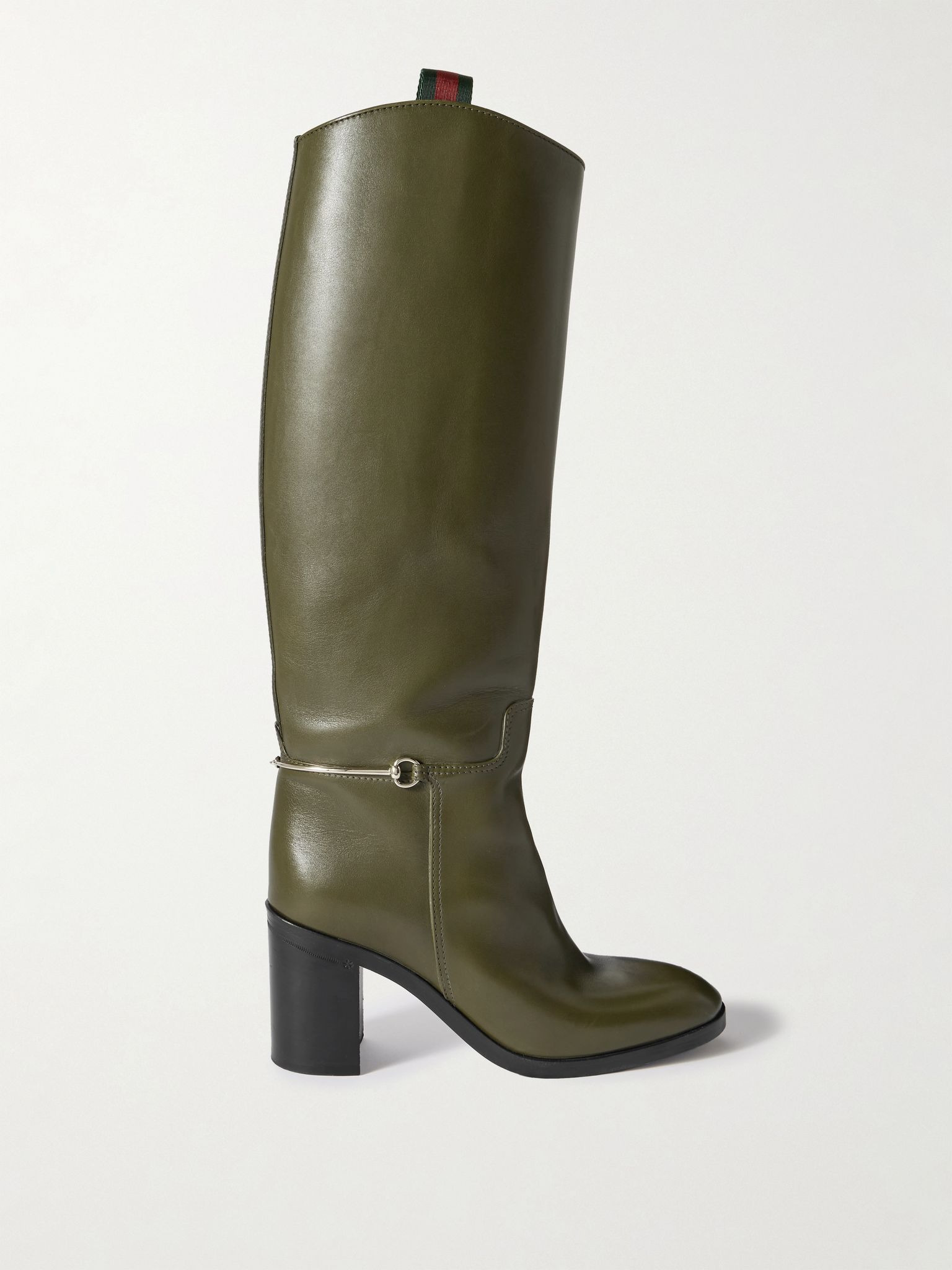 Charlotte leather knee boots Green - 1