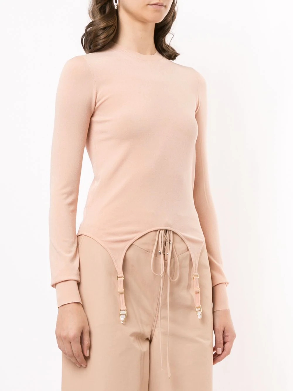 garter tab long-sleeved top - 3