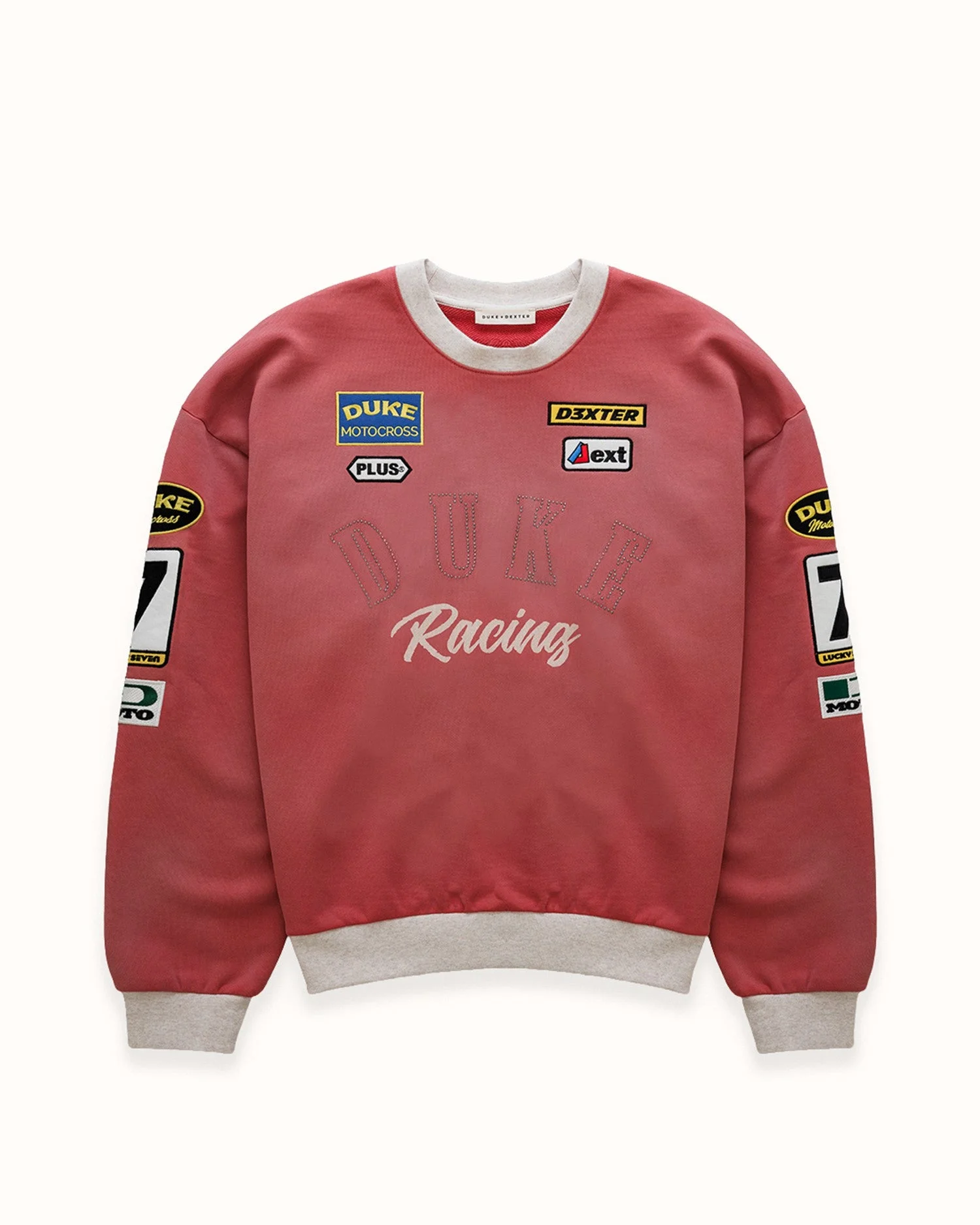 DR4 Racing Patch Red + Oat Marl Sweatshirt - 1