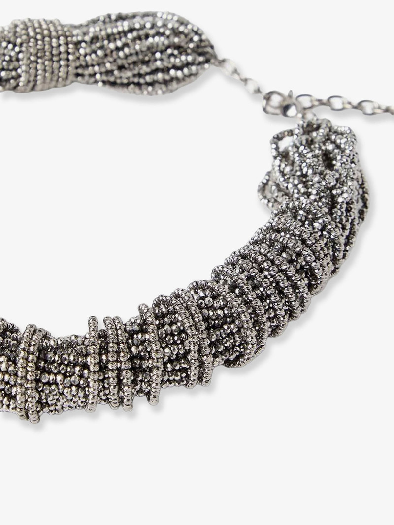Brunello Cucinelli Glass And Sterling 925 Silver Choker outlook