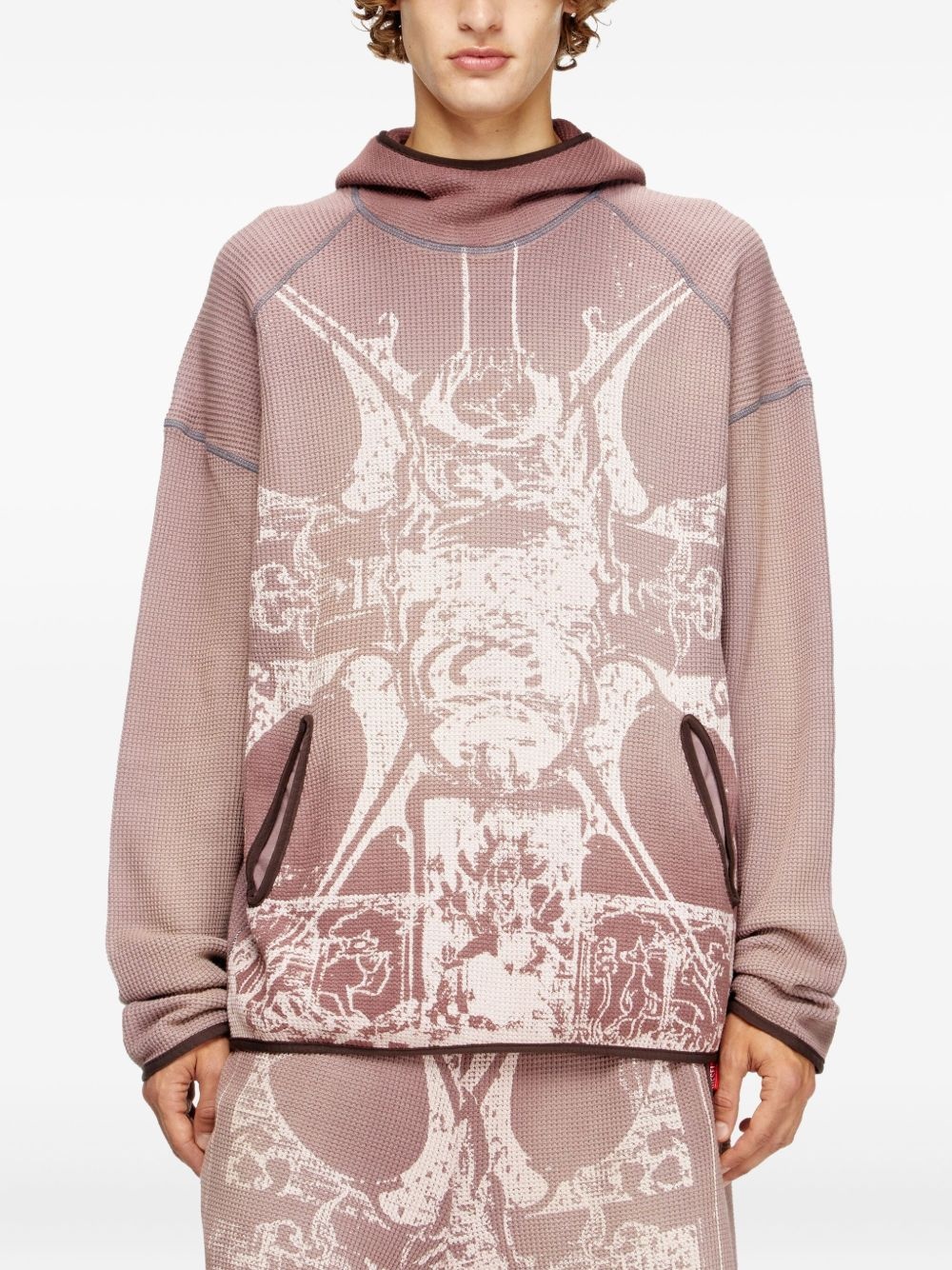 S-Waf-Hood-New waffle-knit hoodie - 3