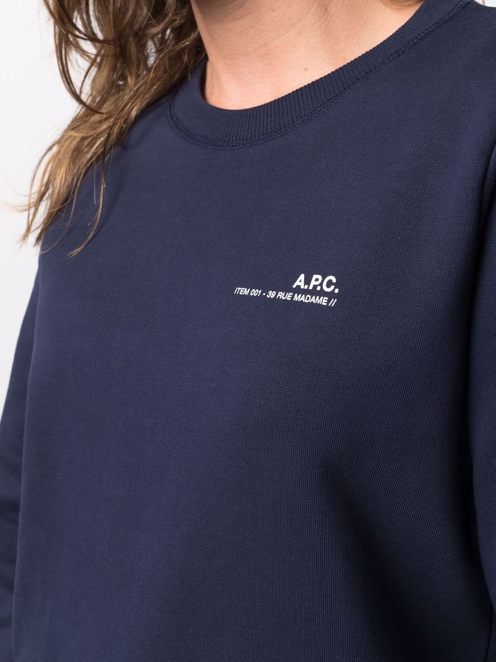 logo-print cotton sweatshirt - 5