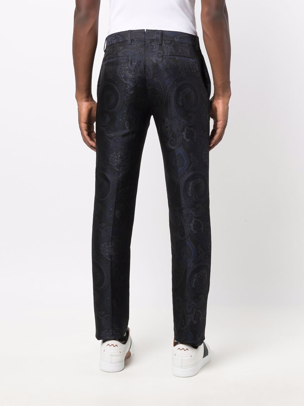 paisley jacquard straight trousers - 4