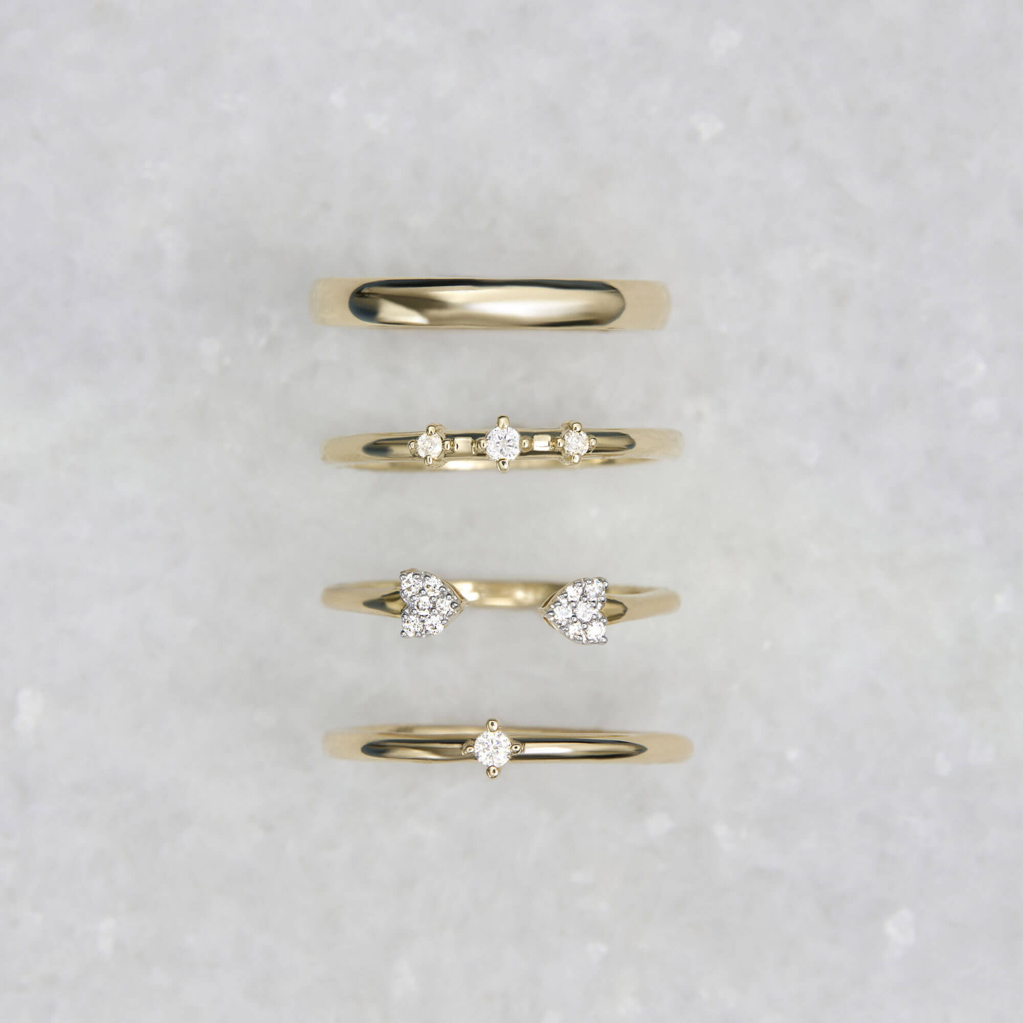 Dainty Diamond Trio Ring - 9