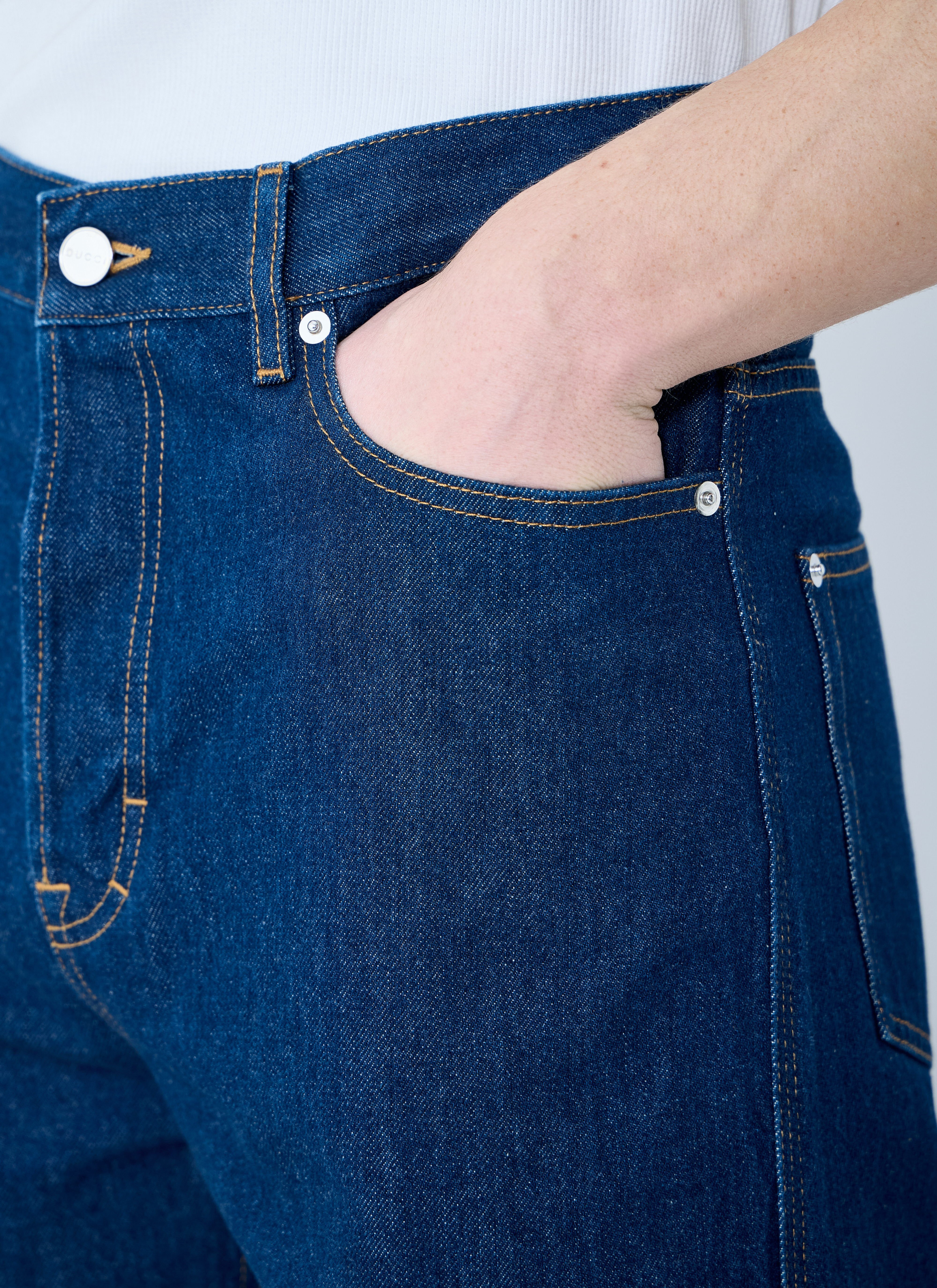 Denim Jeans With Embroidery - 5