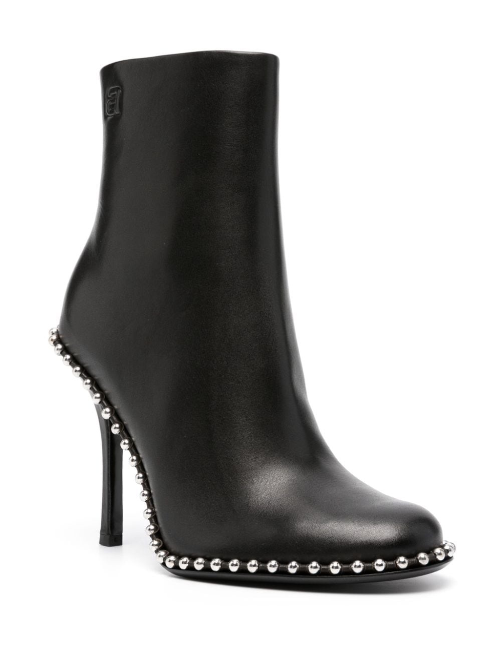 110mm stud-embellished leather ankle boots - 2