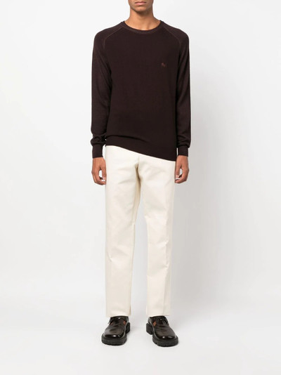 Etro logo-embroidered virgin wool jumper outlook